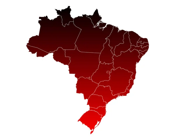 Doğru Brezilya Haritası — Stok Vektör
