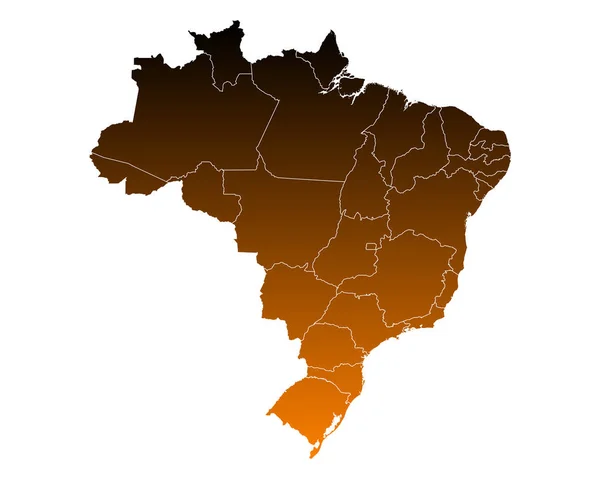 Genaue Karte von Brasilien — Stockvektor