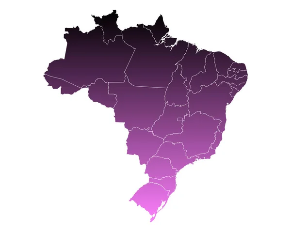 Точная карта Бразилии — стоковый вектор