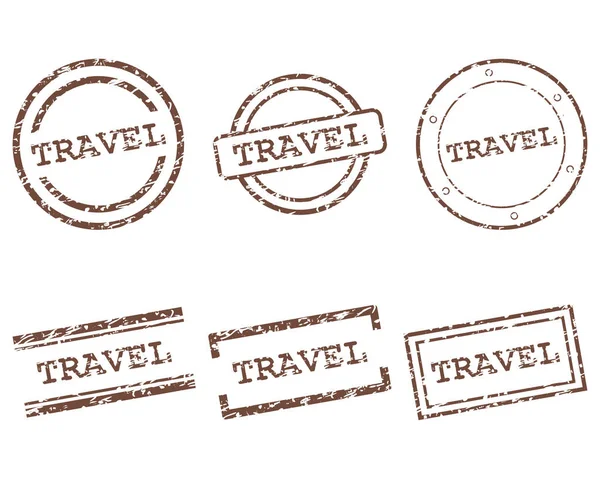 Travel stamps on white — Stock Vector
