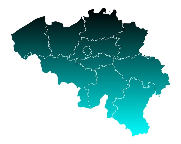 Accurate map of Belgium — Stock Vector