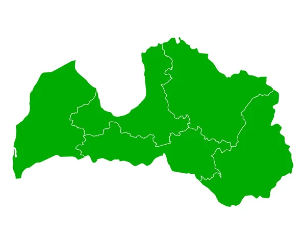 ラトビアの正確なマップ — ストックベクタ