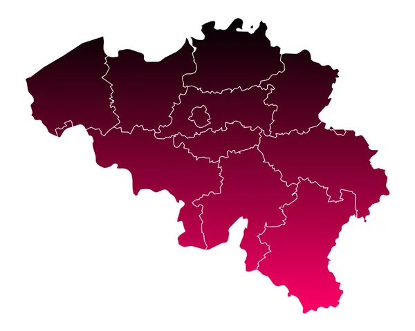 准确的地图比利时 — 图库矢量图片