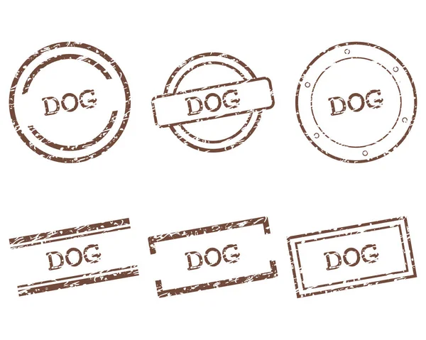 Dog stamps on white — Stock Vector