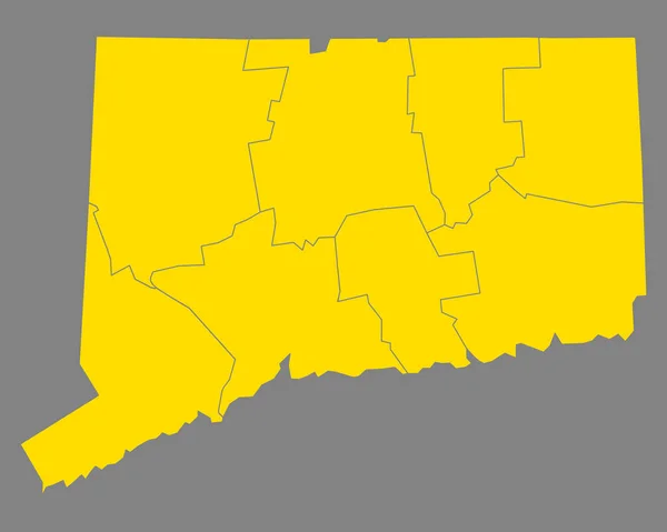 Mappa esatta di Connecticut — Vettoriale Stock