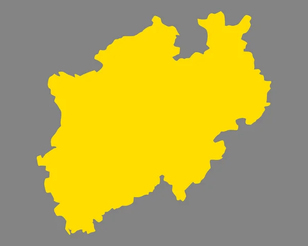 北莱茵-威斯特法伦州地图 — 图库矢量图片