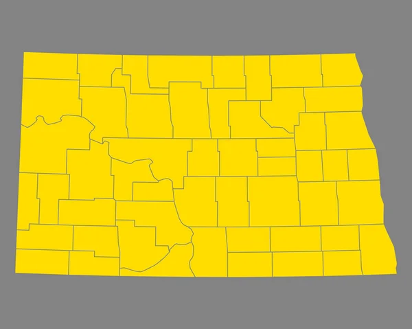 O mapa de Dakota do Norte —  Vetores de Stock