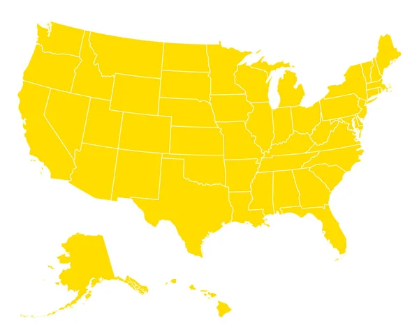 Mapa exacto de Estados Unidos — Archivo Imágenes Vectoriales