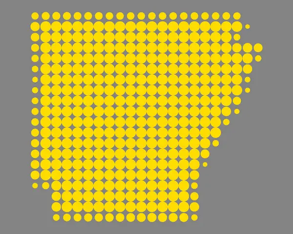 Přesná mapa Arkansas — Stockový vektor