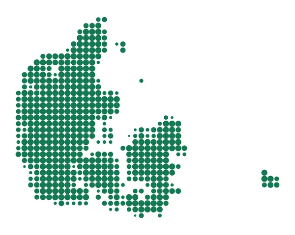 Přesná mapa Dánska — Stockový vektor
