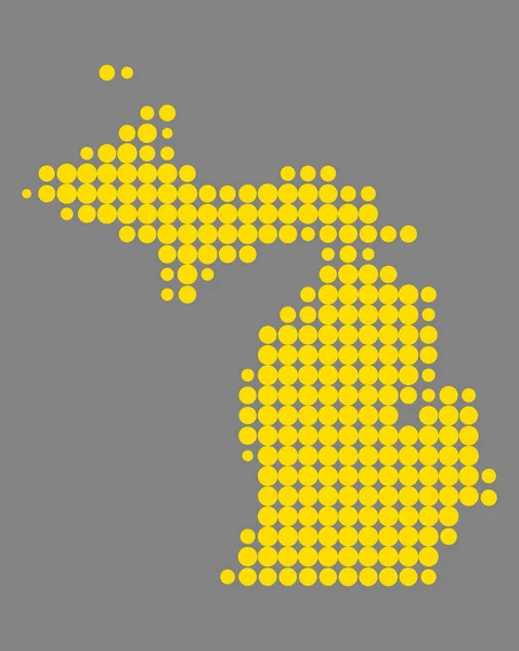 Carte précise de Michigan — Image vectorielle