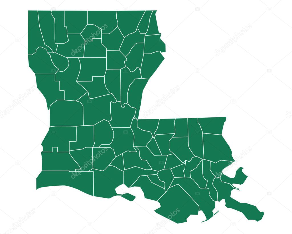 Accurate map of Louisiana