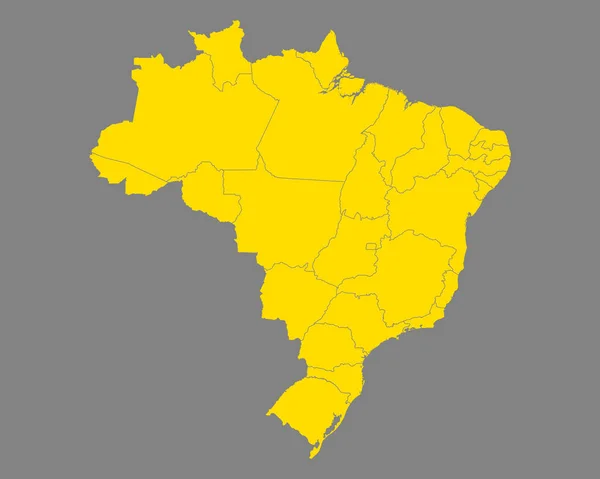 Nauwkeurige kaart van Brazilië — Stockvector