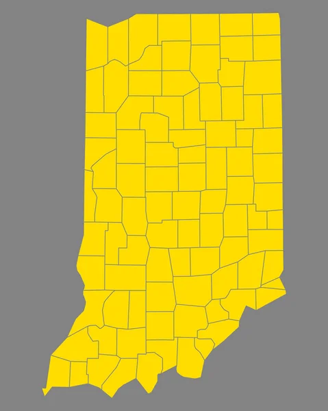 Carte précise de Indiana — Image vectorielle