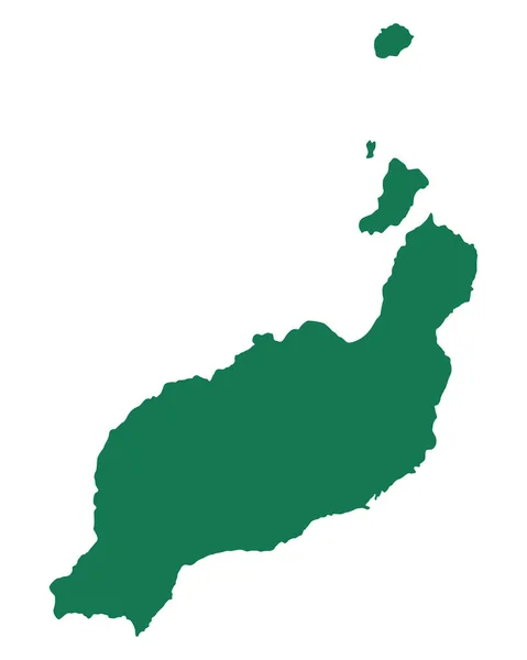 Peta Lanzarote yang akurat - Stok Vektor