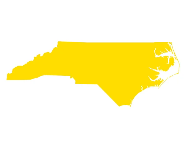 Kaart van North Carolina — Stockvector