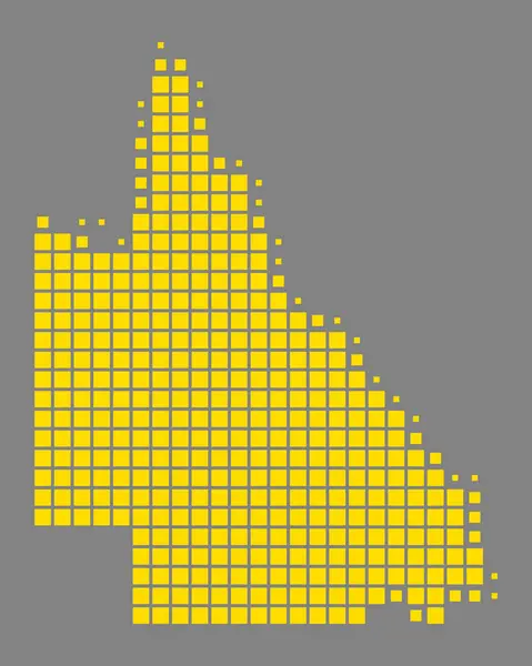 Carte précise de Queensland — Image vectorielle