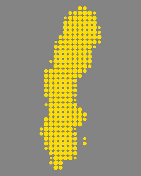 Carte précise de la Suède — Image vectorielle