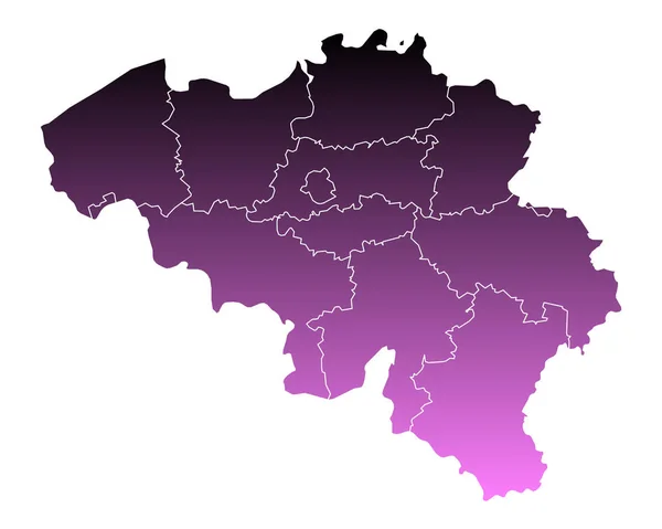Nauwkeurige kaart van België — Stockvector