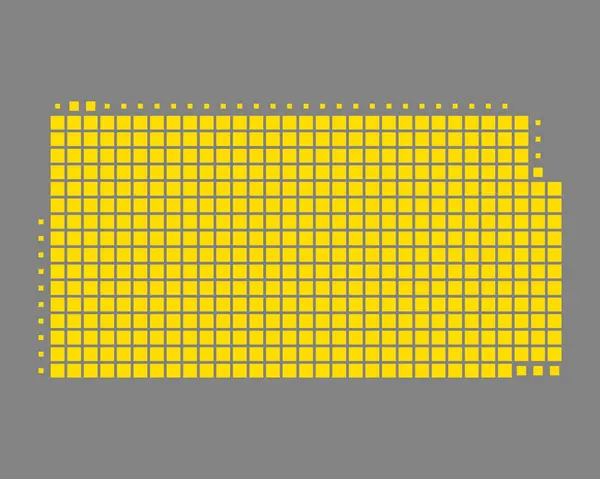 Nauwkeurige kaart van Kansas — Stockvector