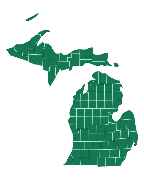 Mapa exacto de Michigan — Archivo Imágenes Vectoriales