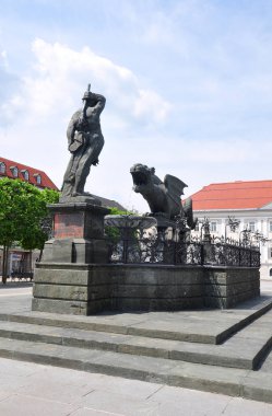 Lindwurmbrunnen (Lindworm Çeşmesi) Klagenfurt, Avusturya