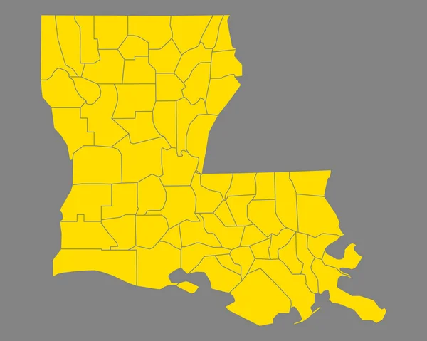 Accurate map of Louisiana — Stock Vector