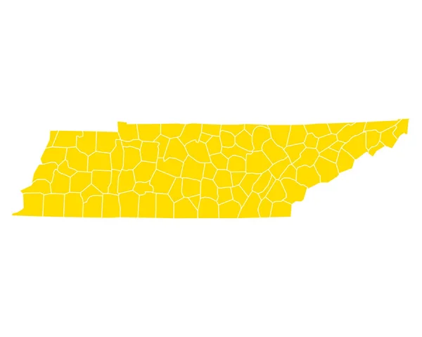 Mapa exato de Tennessee — Vetor de Stock