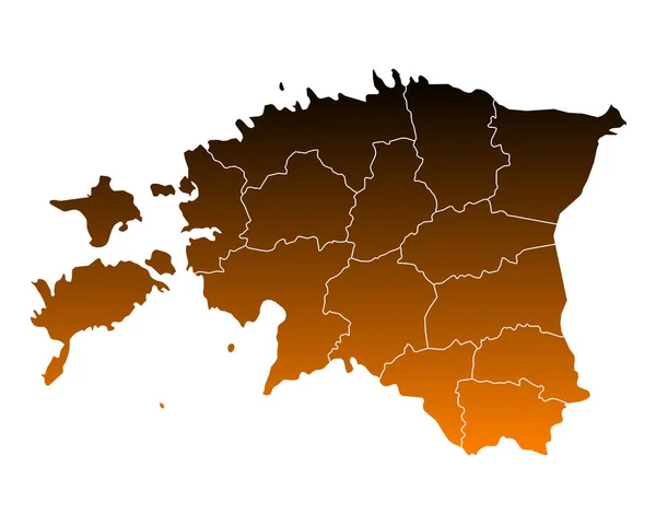 Nauwkeurige kaart van Estland — Stockvector