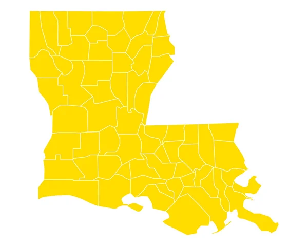 Mapa exacto de Louisiana — Archivo Imágenes Vectoriales