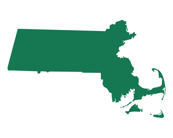 Mapa exacto de Massachusetts — Vector de stock