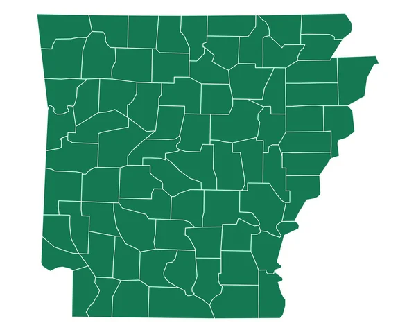 Carte précise de l'Arkansas — Image vectorielle