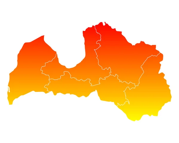 Genaue Karte von Lettland — Stockvektor