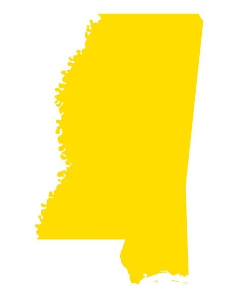 Nauwkeurige kaart van Mississippi — Stockvector