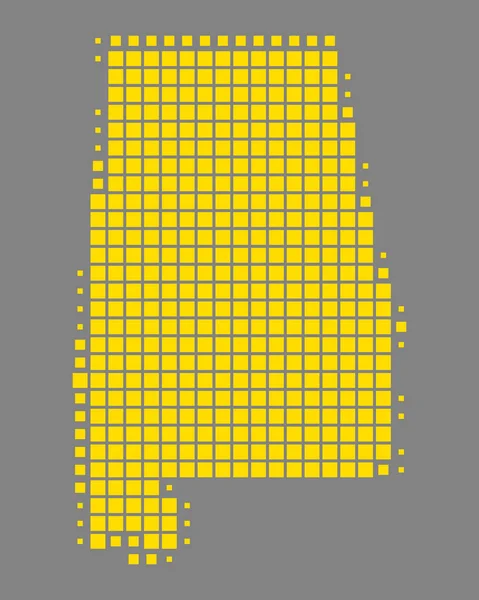 Přesná mapa Alabama — Stockový vektor