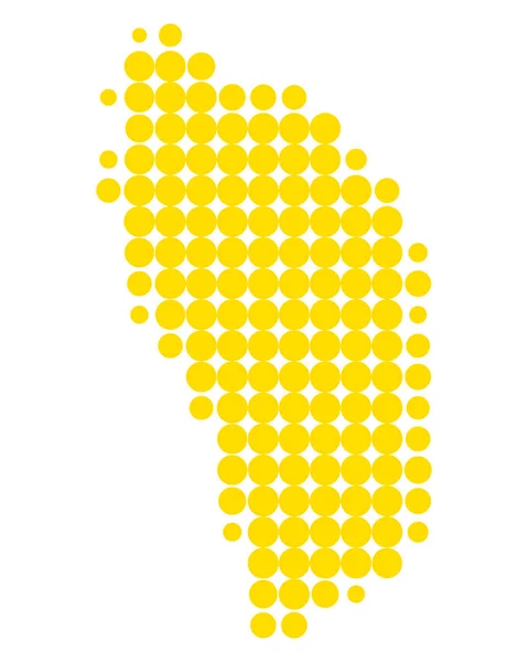 Mapa exacto de Dominica — Archivo Imágenes Vectoriales