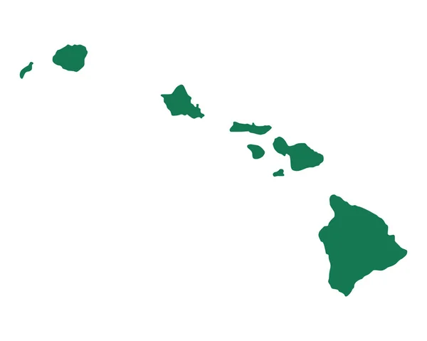 Pontos térképet a Hawaii — Stock Vector