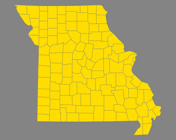 Mapa exato de Missouri — Vetor de Stock