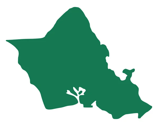 오아후 섬의 정확한 지도 — 스톡 벡터