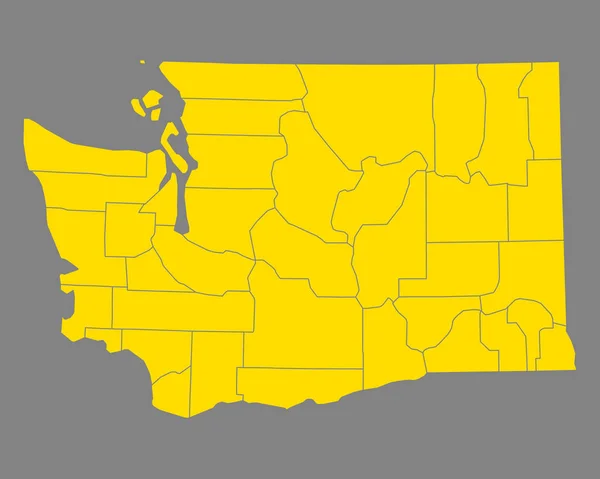 워싱턴의 정확한 지도 — 스톡 벡터