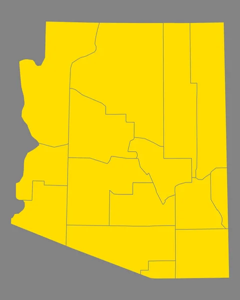Mapa exacto de Arizona — Vector de stock