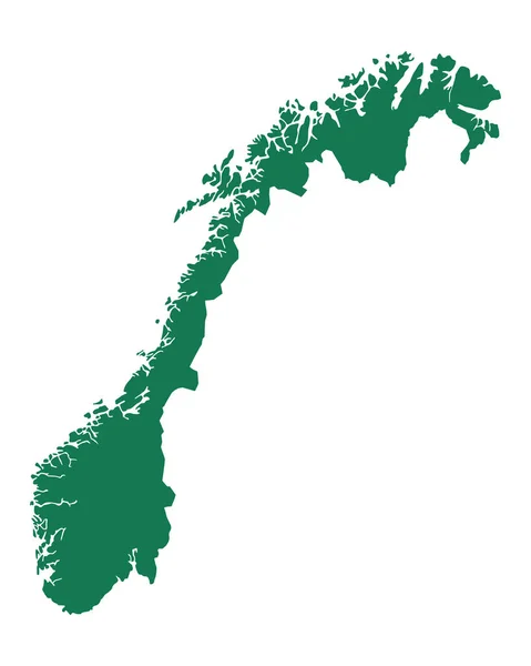 Mapa exato de Noruega — Vetor de Stock