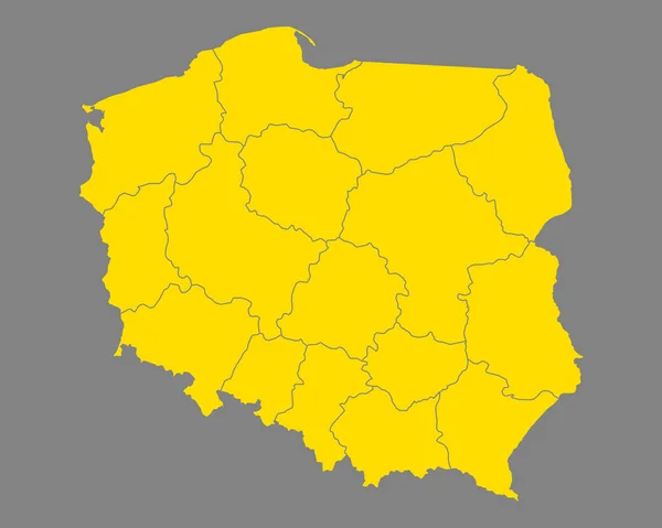 Přesná Mapa Polska — Stockový vektor