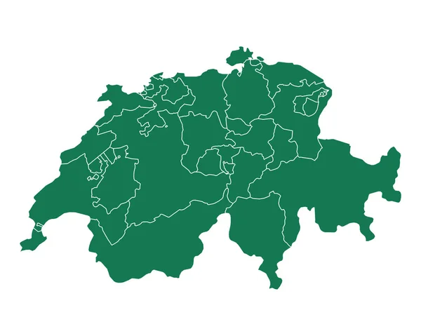 Präzise Karte der Schweiz — Stockvektor