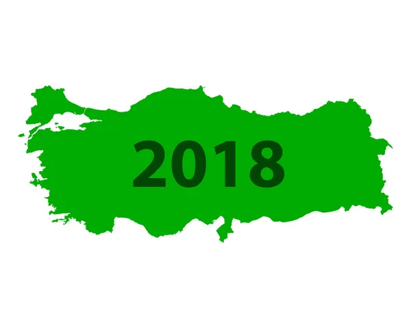 トルコ 2018年の地図 — ストックベクタ