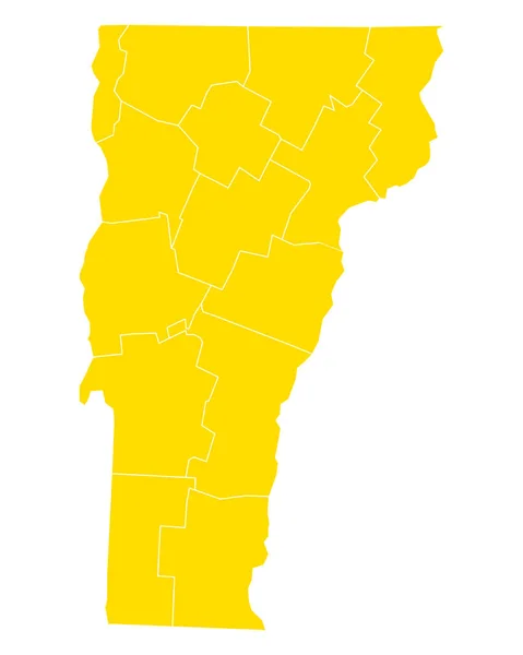 Přesná mapa Vermont — Stockový vektor