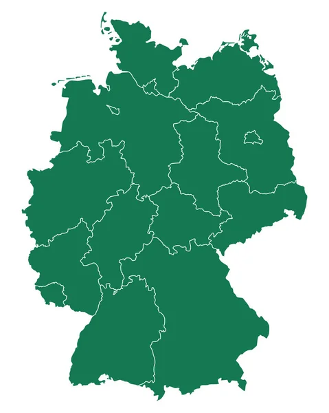 Dokładna mapa Niemiec — Wektor stockowy
