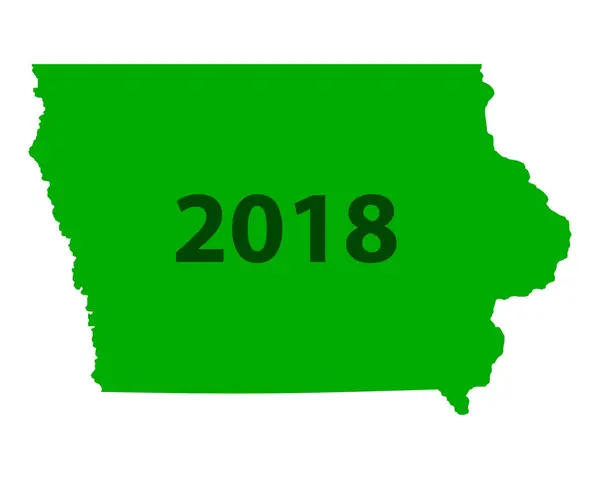 爱荷华州地图2018 — 图库矢量图片