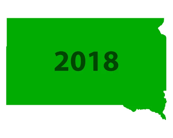 南达科他州地图2018 — 图库矢量图片