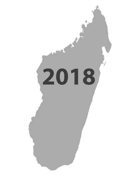 Карта Мадагаскара 2018 — стоковый вектор